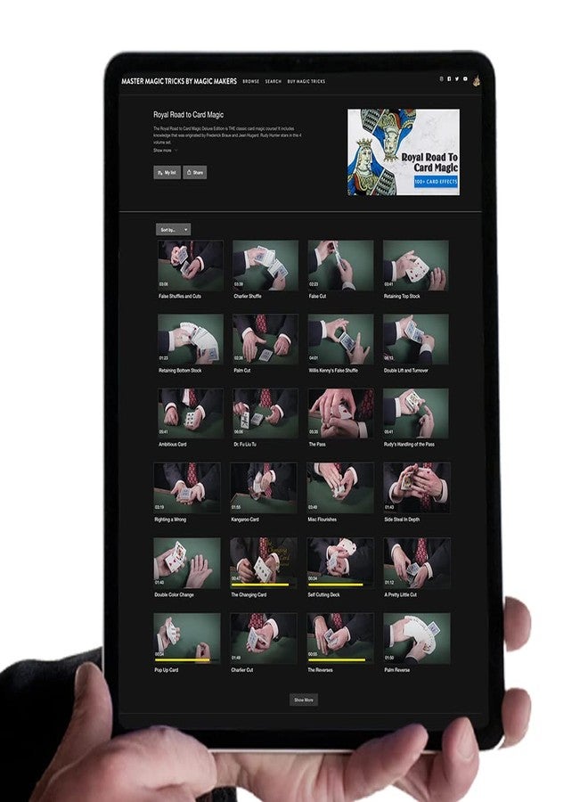 ماجيك مايكرز الطريق الملكي لفنون الخفة بالبطاقات مع مجموعة أوراق اللعب الإضافية من باهتة من باهتة من باهتة - Image 2